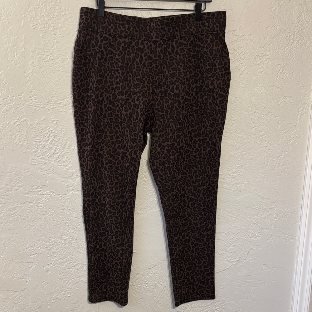 Faded Glory leopard print Brown stretch leggings 1X
